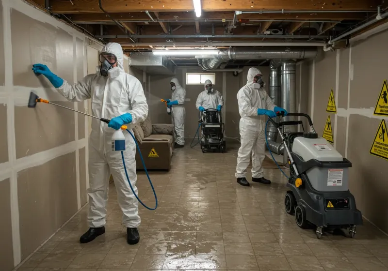 Basement Moisture Removal and Structural Drying process in Keosauqua, IA